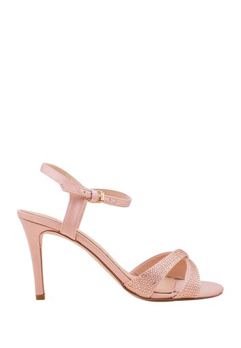 Sandalo tacco medio strass nude donna