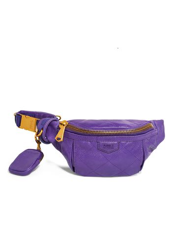 Marsupio in pelle con cintura regolabile e zip con charm