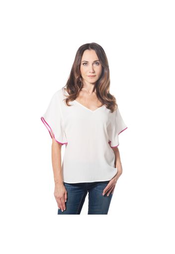 Blusa in viscosa con scollo a V