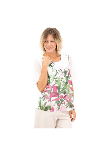 Blusa in georgette fantasia con manica ampia