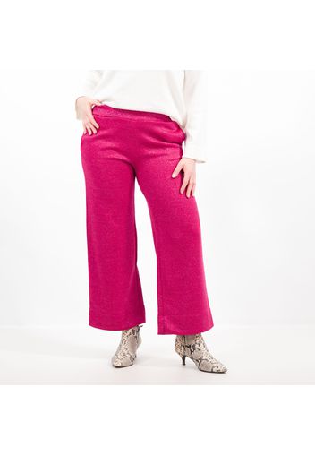 Pantaloni cropped in filato con lamé