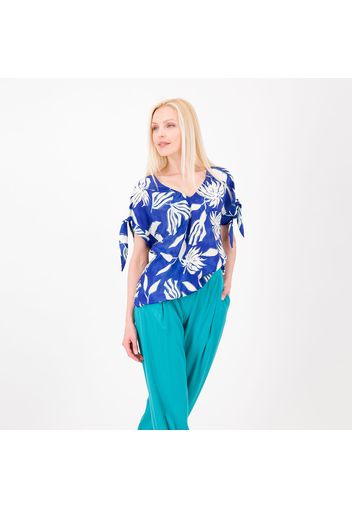 Blusa in viscosa fantasia manica a kimono