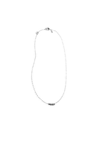 Collana in argento 925 placcato platino con rondelle centrali