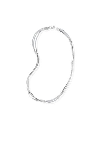 Collana multifilo in argento 925 placcato platino