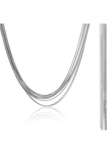 Collana regolabile in argento 925 placcato platino