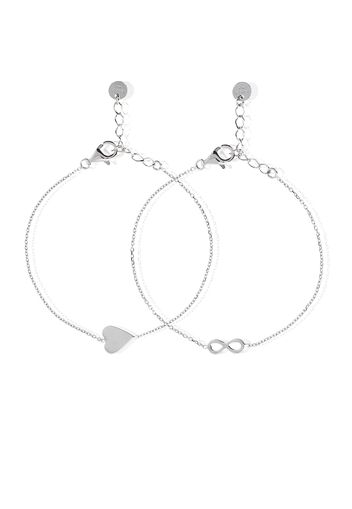 2 bracciali in argento con pendente fisso