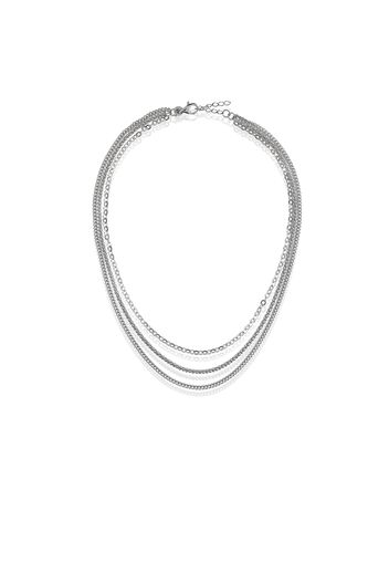 Collana a 3 fili in argento placcato platino