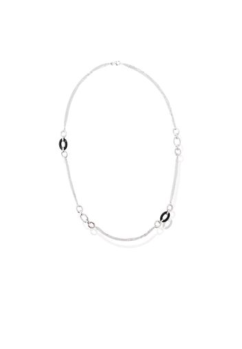 Collana in argento 925 placcato platino con onice