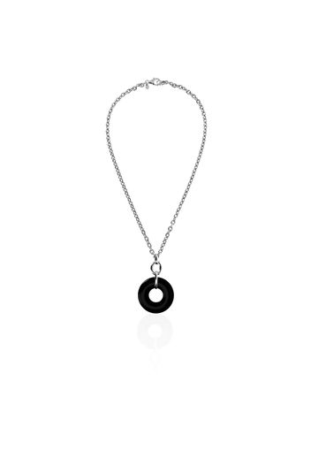 Collana in argento 925 placcato platino con onice