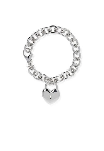 Bracciale in argento placcato platino con cuore