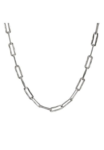 Collana maglie allungate argento placcato platino