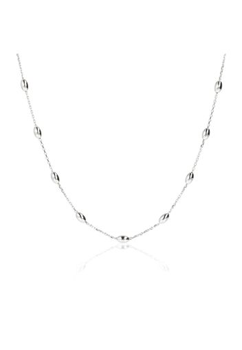 Collana palline ovali in argento placcato platino