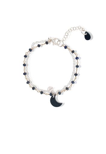 Bracciale in argento 925 con maglia rosario e luna