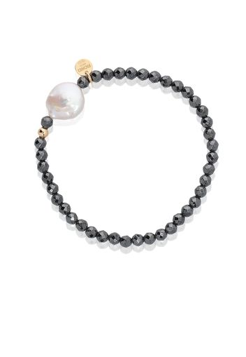 Bracciale elastico con ematite e perla