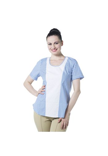 Blusa fantasia con inserto centrale in pizzo