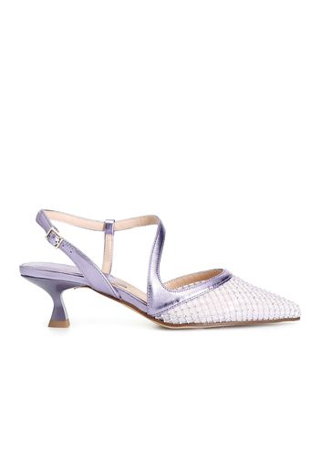 Slingback sfilata con design asimmetrico e tacco 4,5 cm