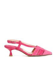 Slingback sfilate in pelle scamosciata tacco 4,5cm