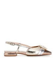 Sandali slingback effetto rettile