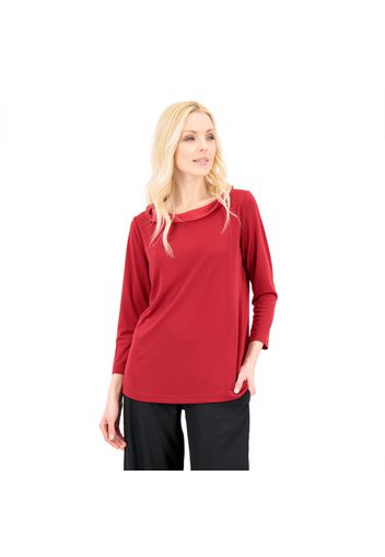 Blusa in jersey con collo in georgette