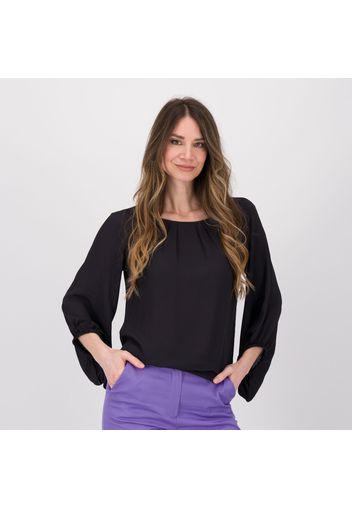 Blusa in viscosa con scollo a barchetta