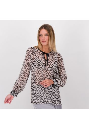 Blusa in georgette fantasia con maniche 3/4