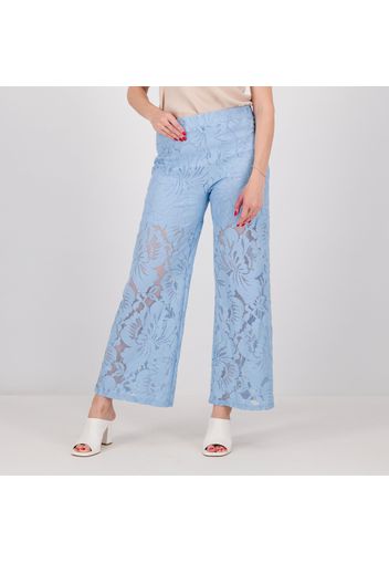 Pantaloni alla caviglia in pizzo con elastico