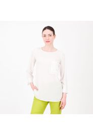 Blusa in georgette con taschino in pizzo