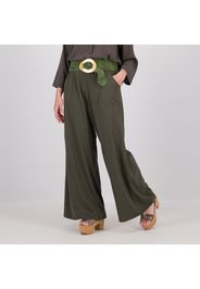 Pantaloni palazzo in cotone con elastico in vita