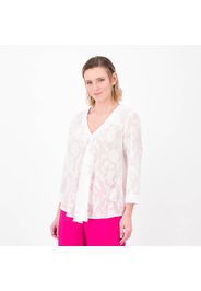 Blusa in tessuto devoré con scollo a V