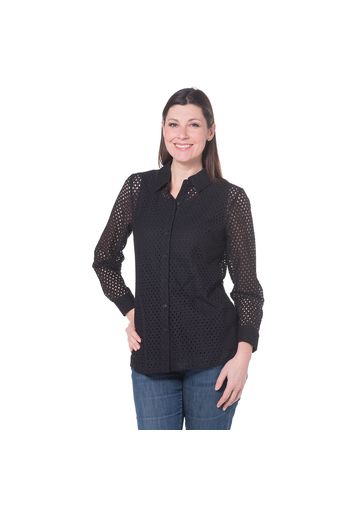 Set 2 pezzi: camicia traforata e canotta a spalla larga