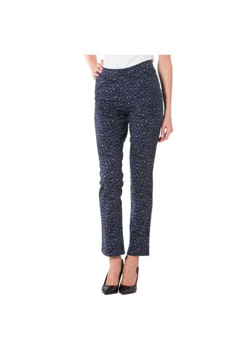 Pantaloni a sigaretta in cotone stretch leopardato