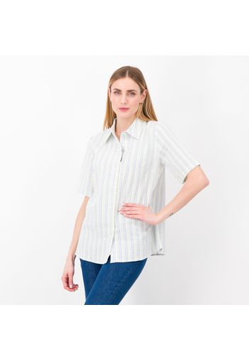 Camicia fantasia maniche corte in cotone stretch