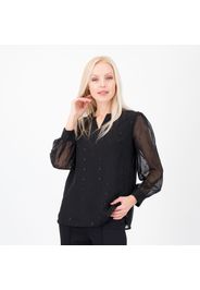 Blusa in georgette a pois con maniche lunghe