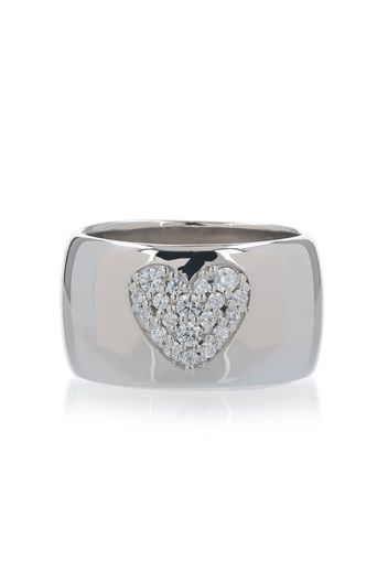 Anello con cuore pari a 0.31ct in argento