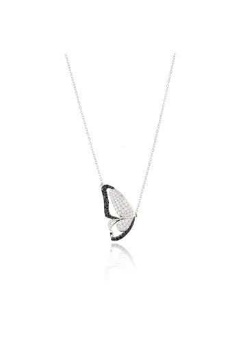 Black Collana in argento 925 pendente farfalla