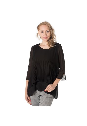 Blusa in georgette con dettagli plissé davanti