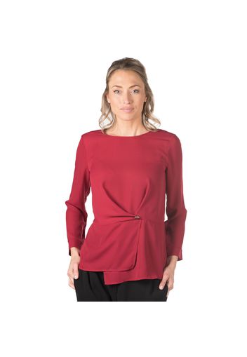 Blusa a peplum con drappeggio