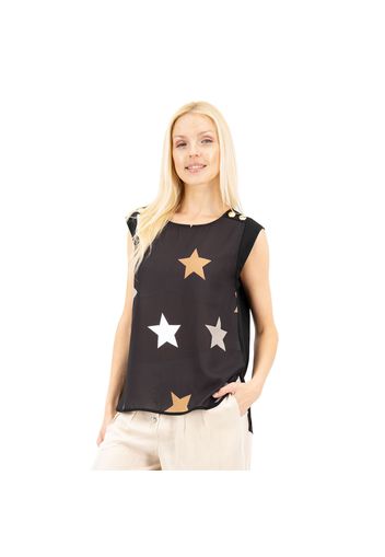 Blusa fantasia con stelle e bottoni