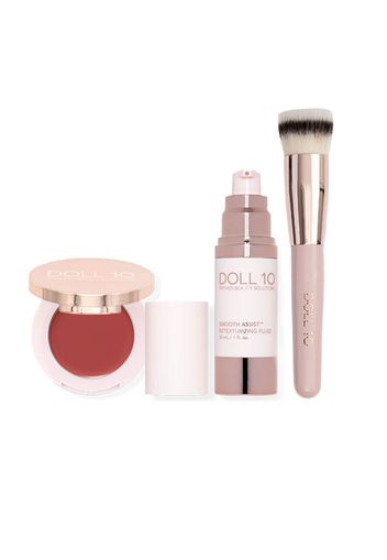 Kit make-up: fondotinta , blush, pennello e pochette