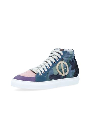 Sneaker in pelle con zip laterale suola 2,5cm