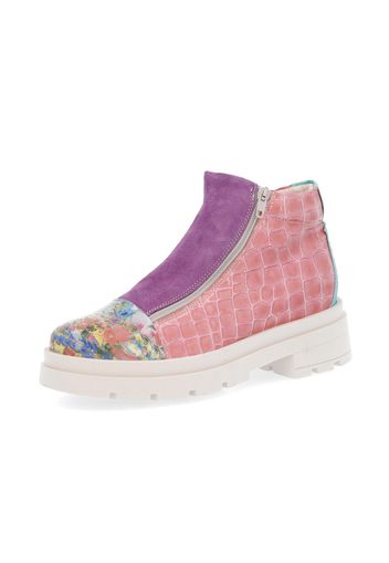Sneakers alte in pelle patchwork con tacco 5 cm
