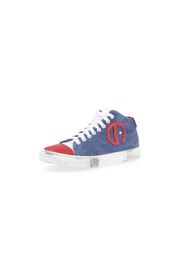 Sneaker stringate in pelle patchwork