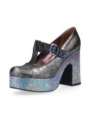 Ebarrito Scarpe in pelle patchwork con plateau e tacco 11cm