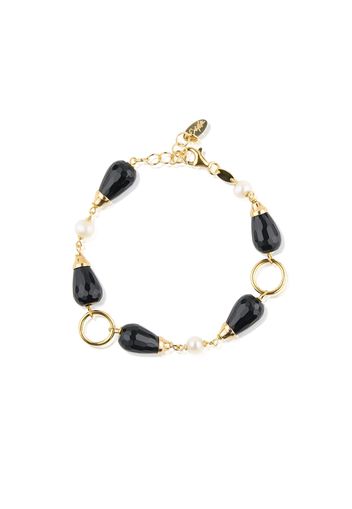 Bracciale con perle coltivate e onice nera