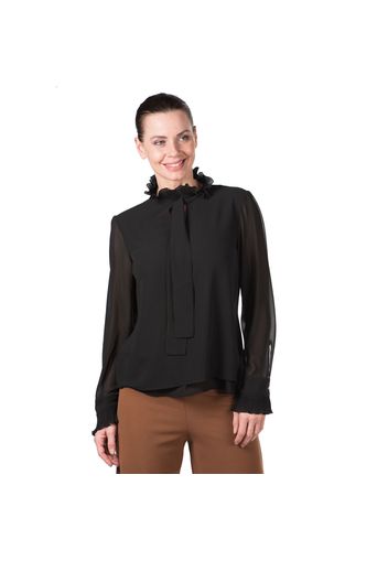 Camicia in georgette con fiocco al collo