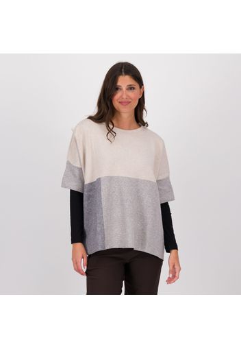 ENJOY TRICOT Maglia block colour manica 3/4 filato di viscosa