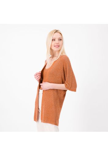 Cardigan design kimono in misto viscosa con lamé