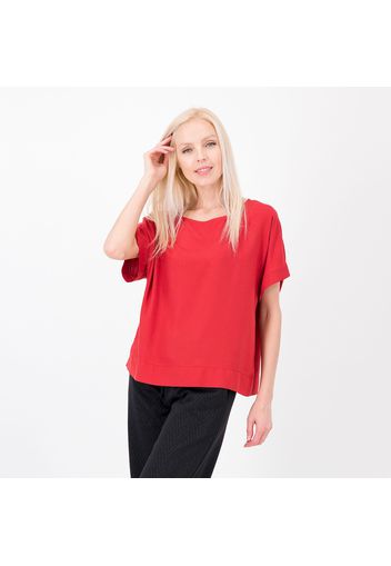 Blusa in georgette di viscosa a manica corta