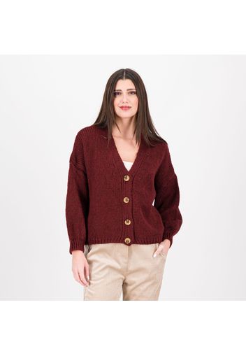 Cardigan a scatola in maglia bouclé