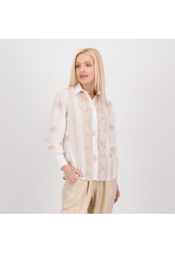 Camicia fantasia con colletto all'italiana